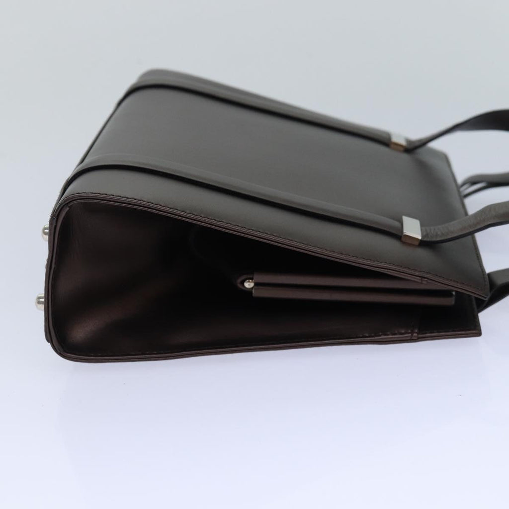 GUCCI Hand Bag Leather Brown Silver 007 2046 0268 85533