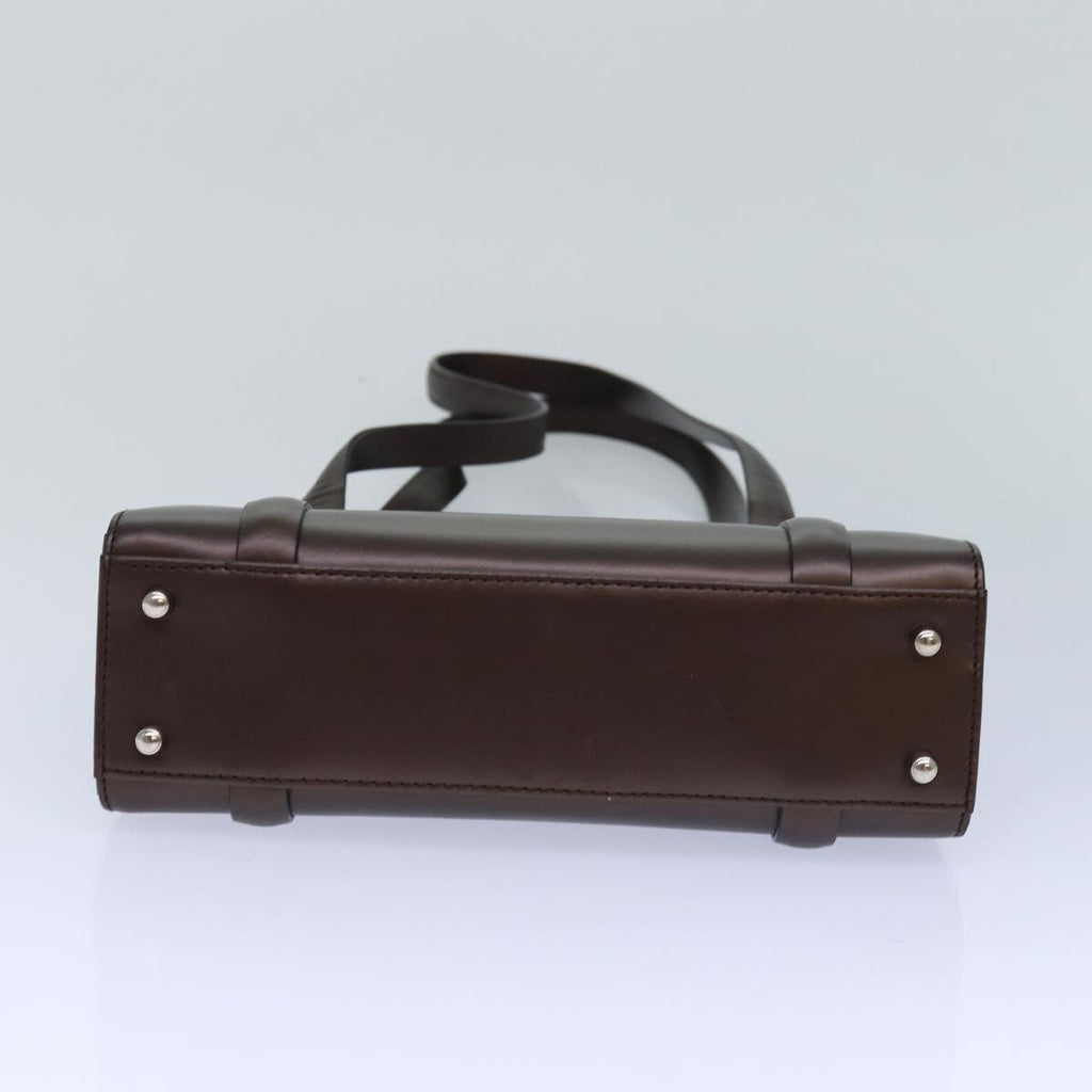 GUCCI Hand Bag Leather Brown Silver 007 2046 0268 85533