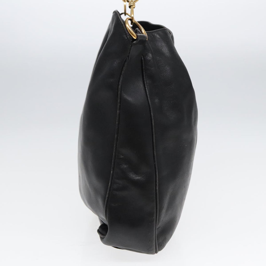 GUCCI Bamboo Hand Bag Leather Black 001 3754 1577 85536