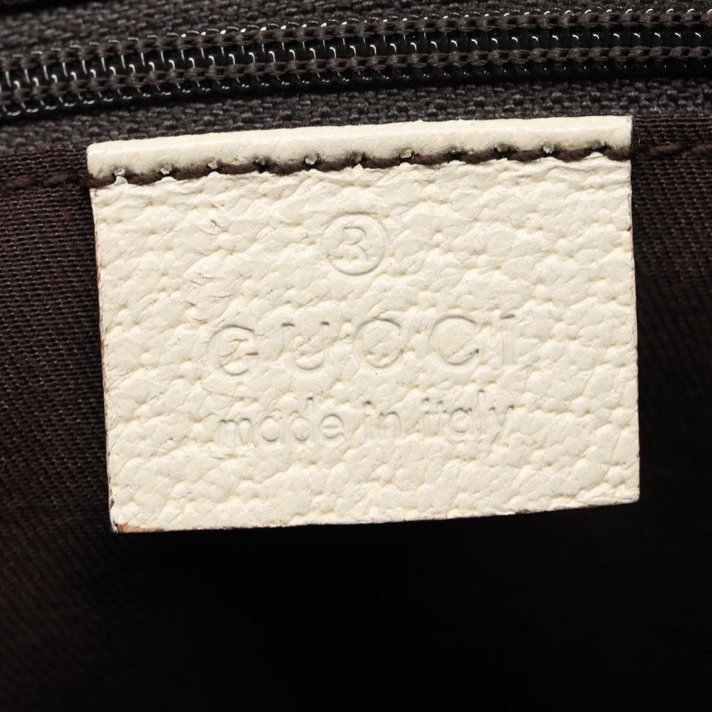 GUCCI GG Canvas Hand Bag Beige White gold 141470 85544