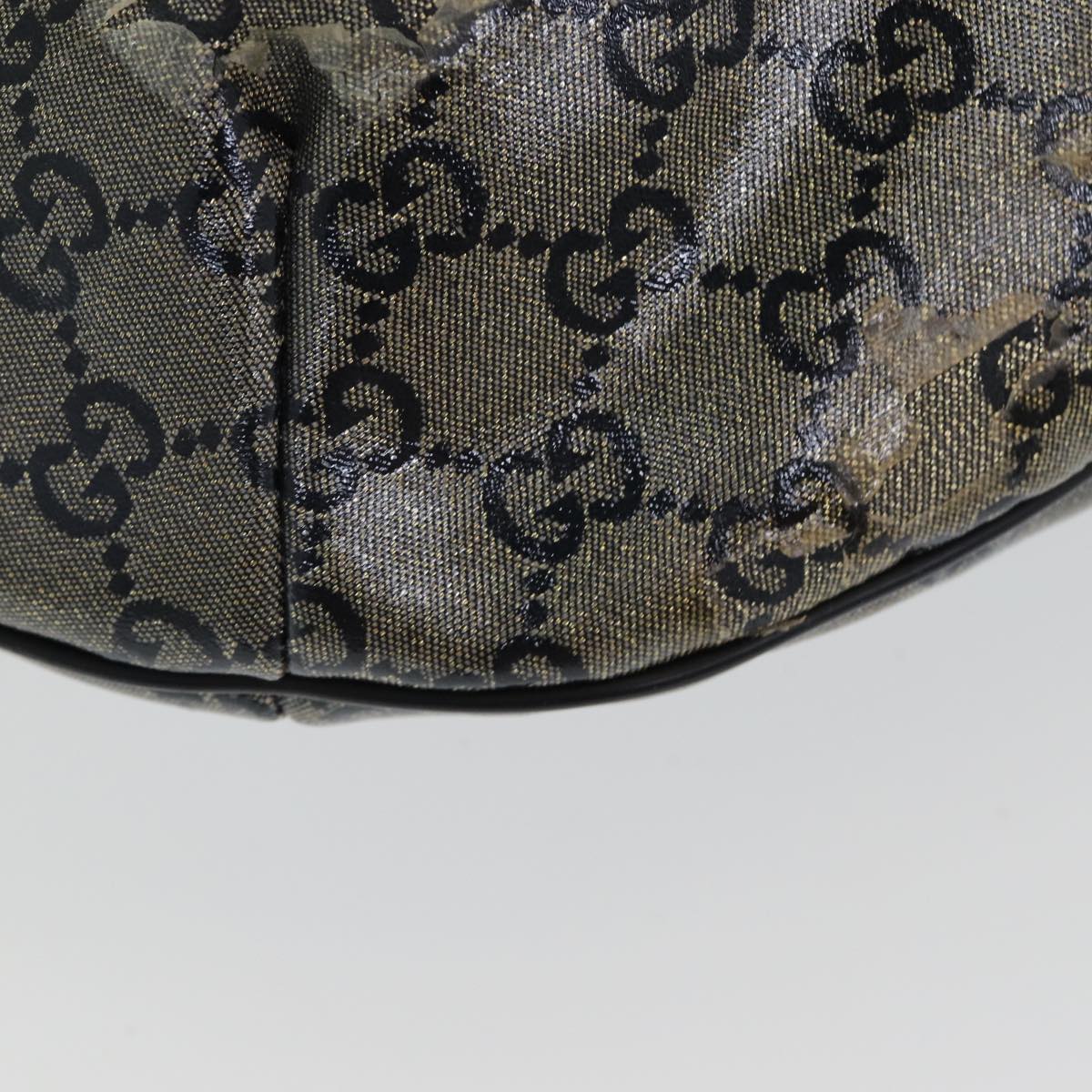 GUCCI GG Crystal Shoulder Bag Gold Navy 181092 85615
