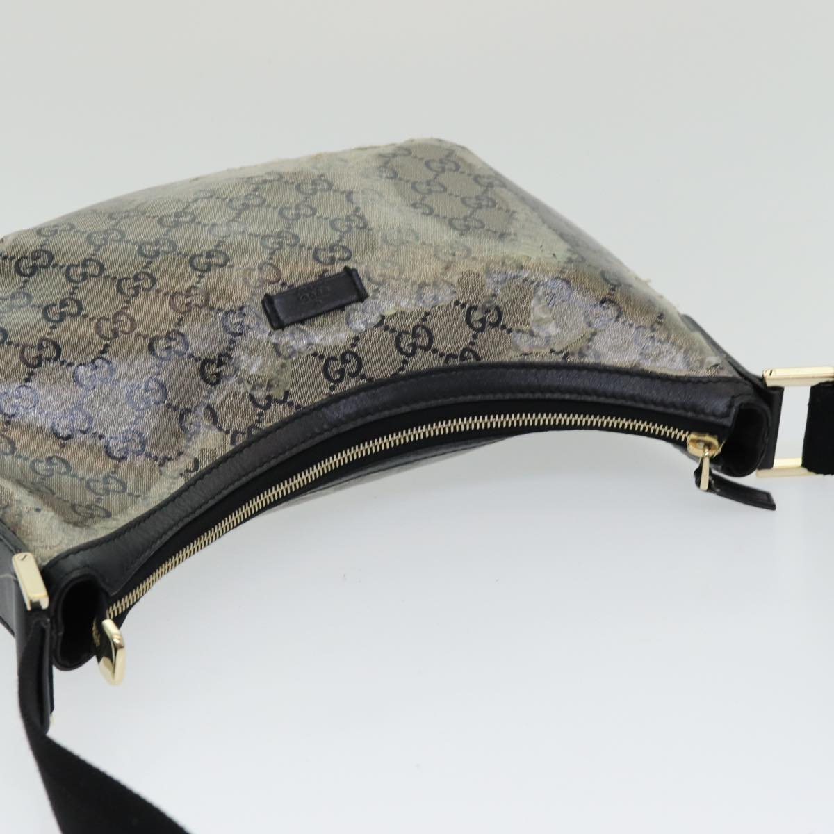 GUCCI GG Crystal Shoulder Bag Gold Navy 181092 85615