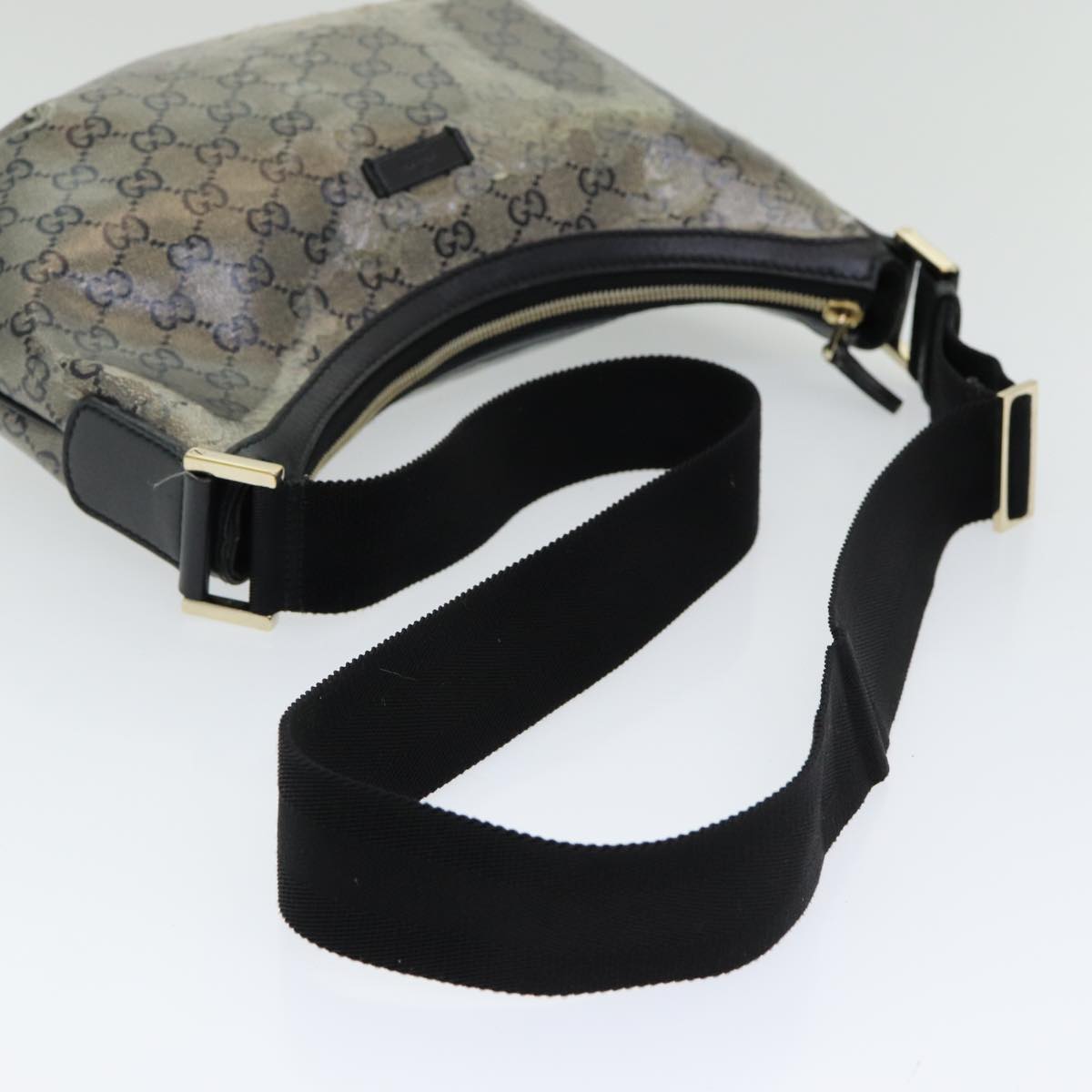 GUCCI GG Crystal Shoulder Bag Gold Navy 181092 85615