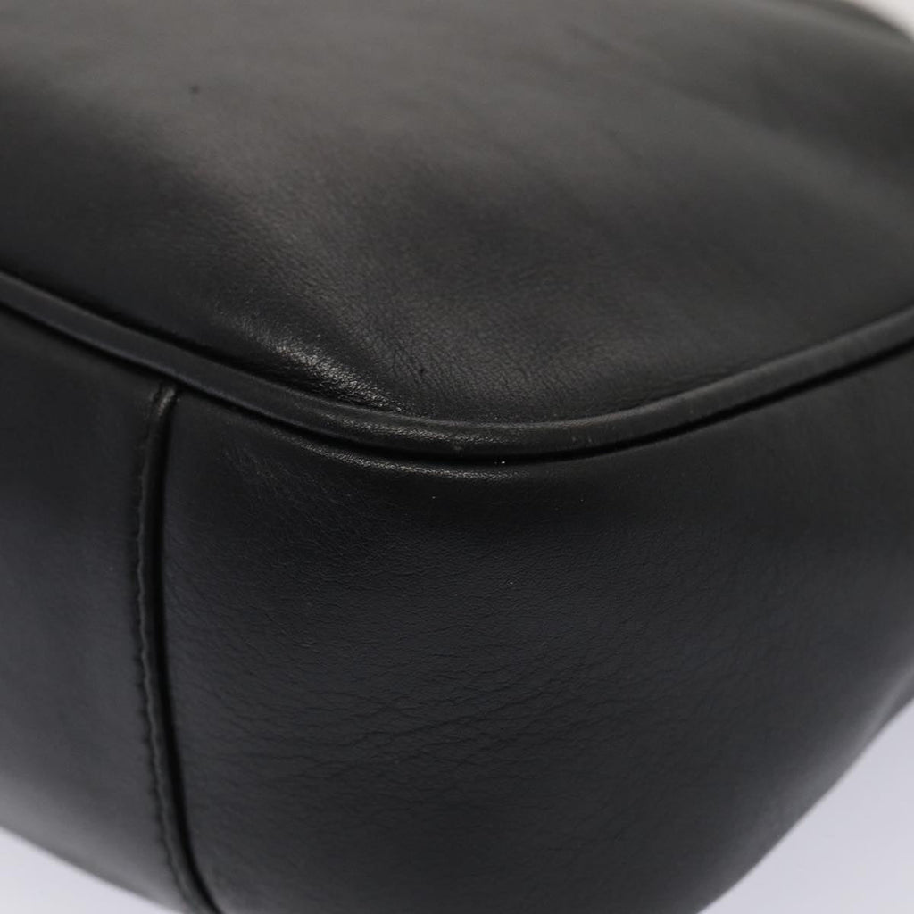 GUCCI Bamboo Hand Bag Leather 2way Black Gold 001 2113 1638 85616
