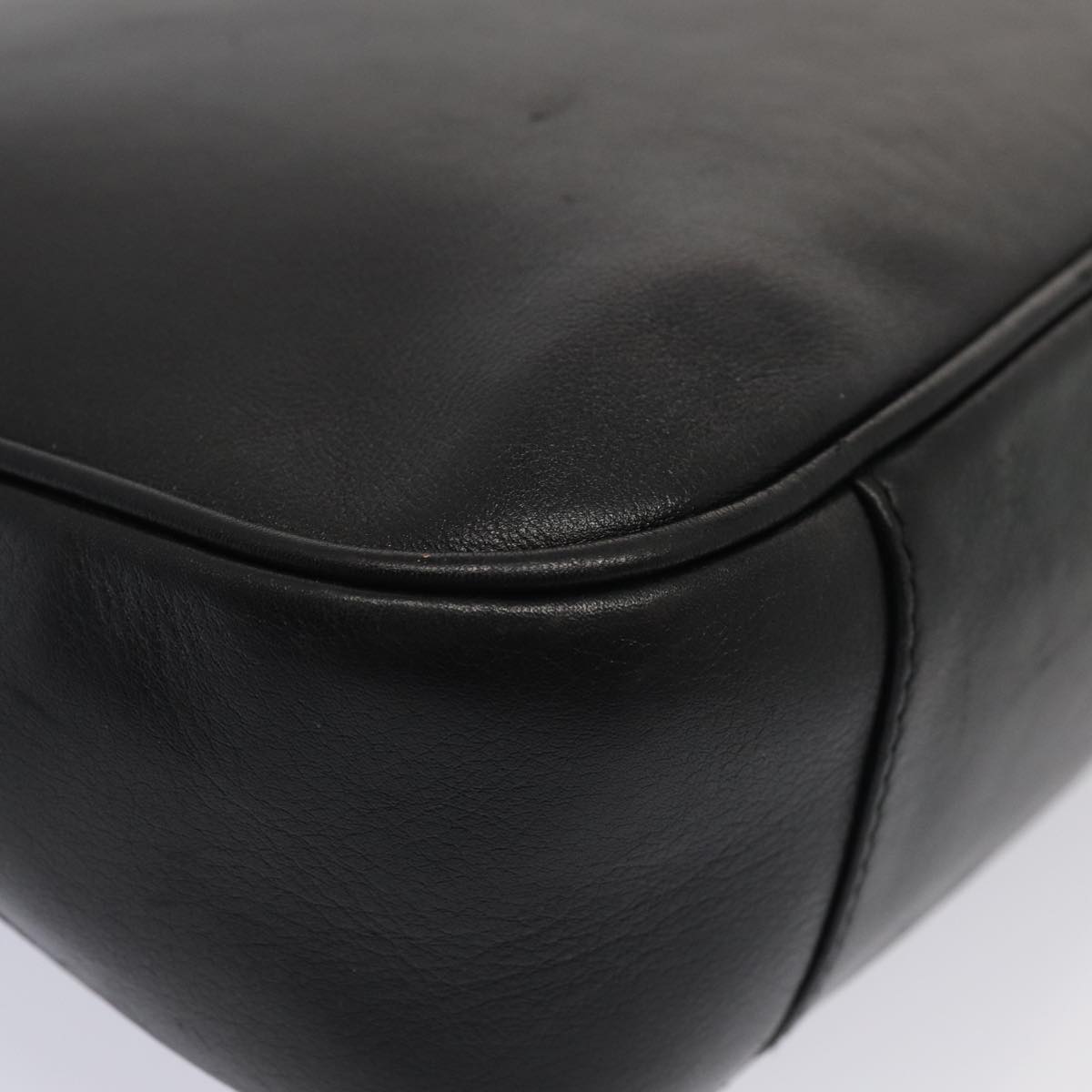 GUCCI Bamboo Hand Bag Leather 2way Black Gold 001 2113 1638 85616