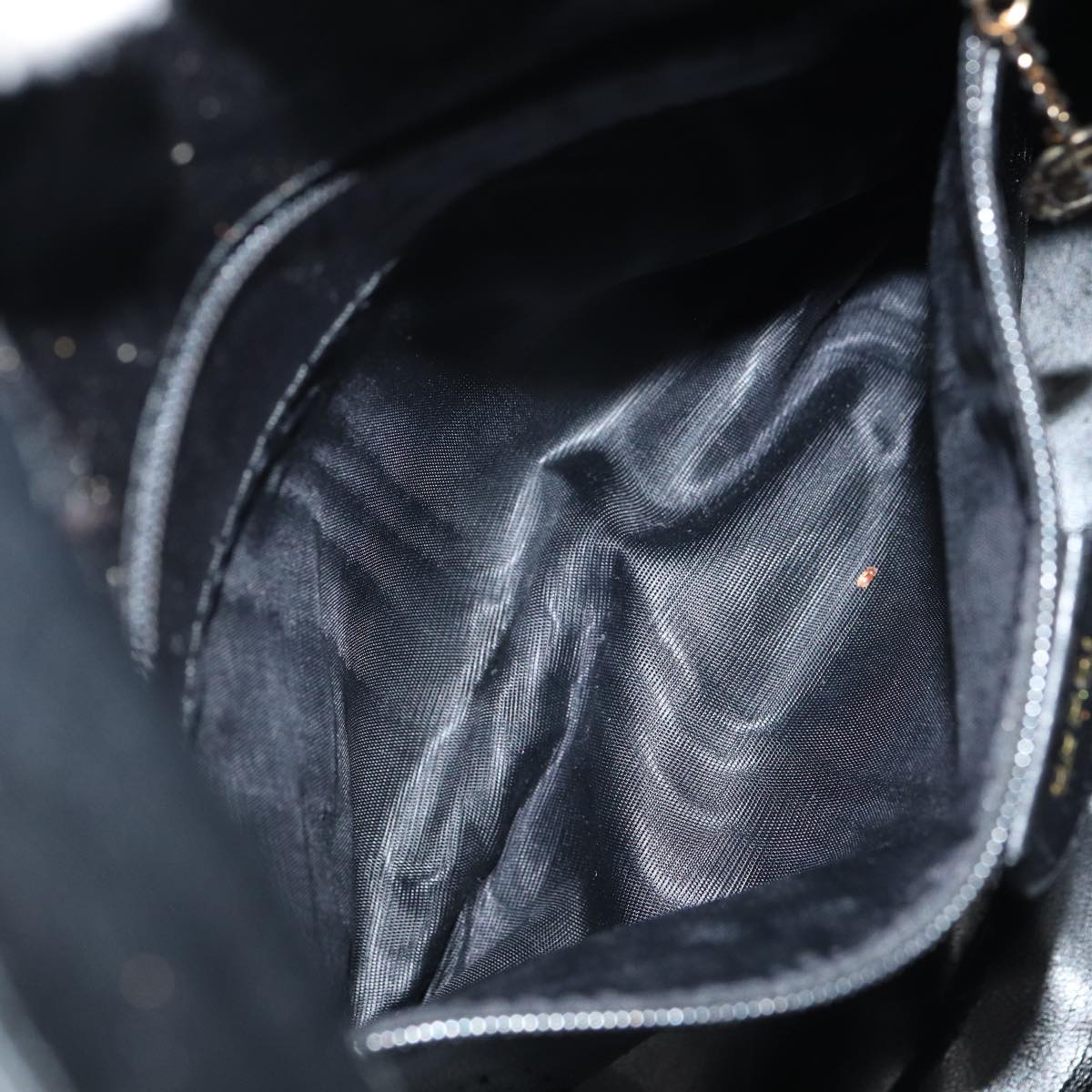 GUCCI Bamboo Hand Bag Leather 2way Black Gold 001 2113 1638 85616
