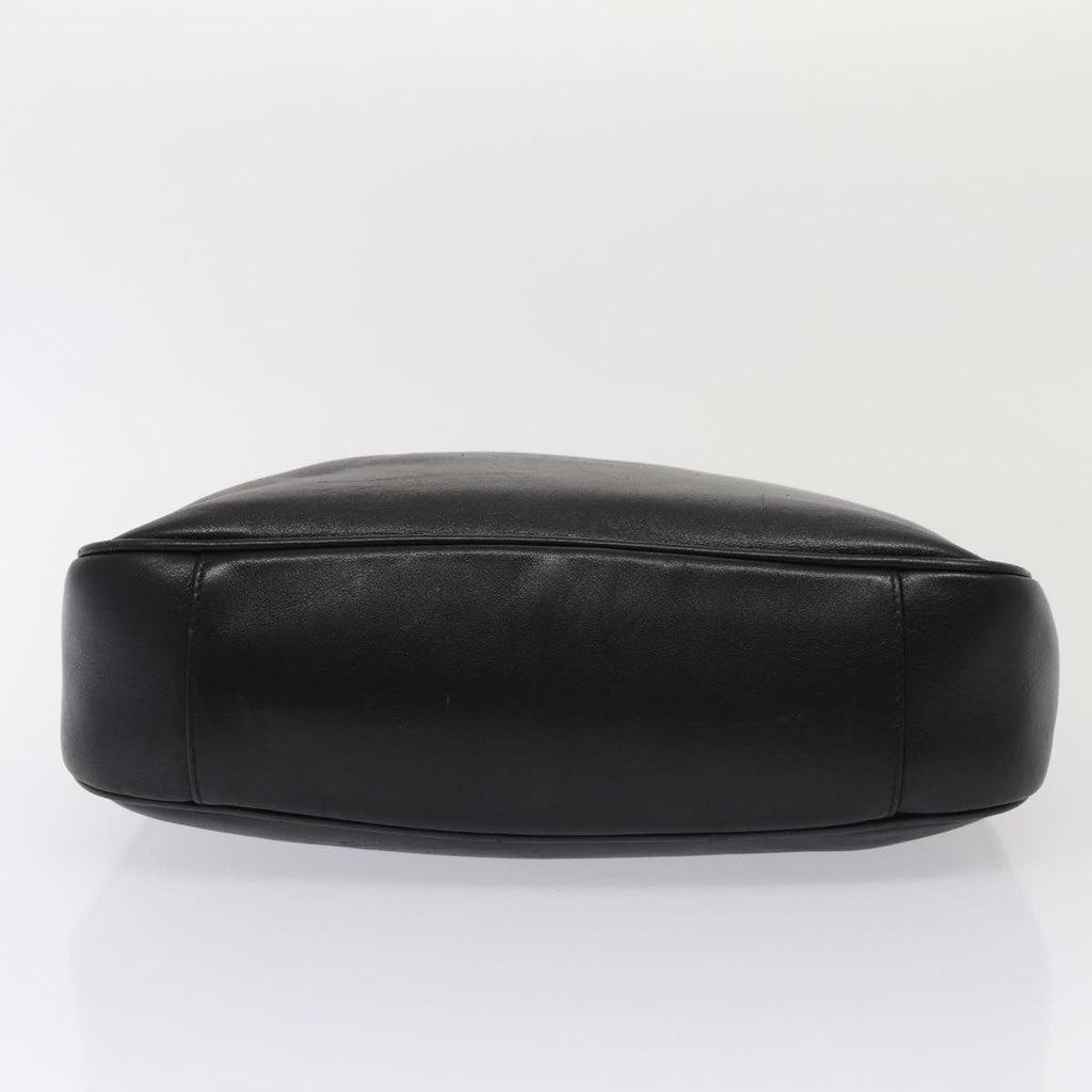 GUCCI Bamboo Hand Bag Leather 2way Black Gold 001 2113 1638 85616