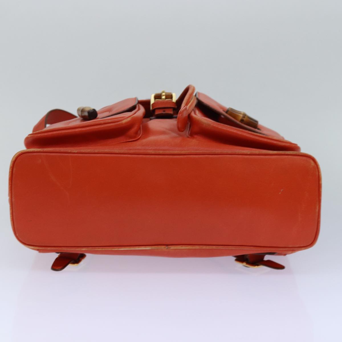 GUCCI Bamboo Backpack Leather Orange Gold 003 2058 0016 85617