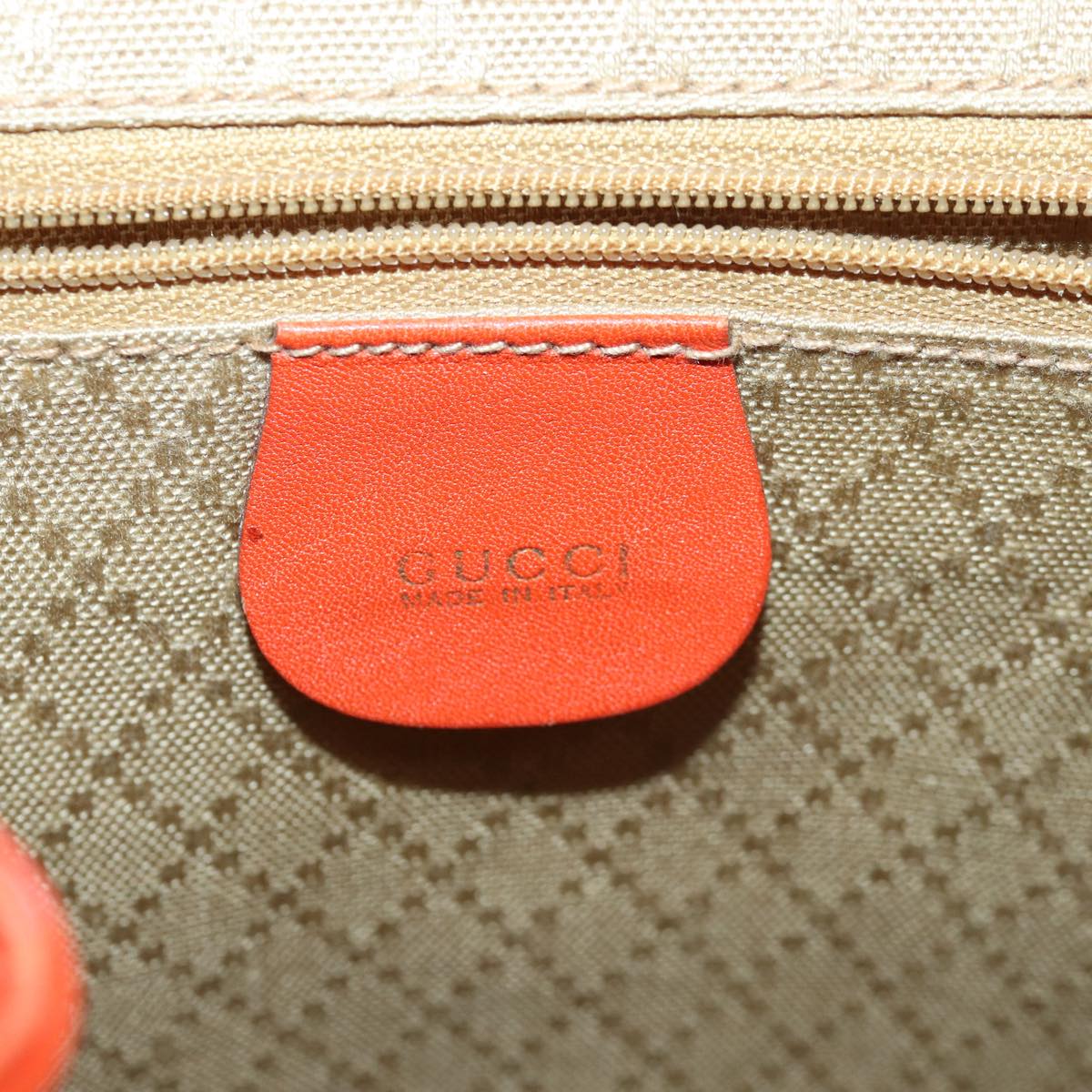 GUCCI Bamboo Backpack Leather Orange Gold 003 2058 0016 85617