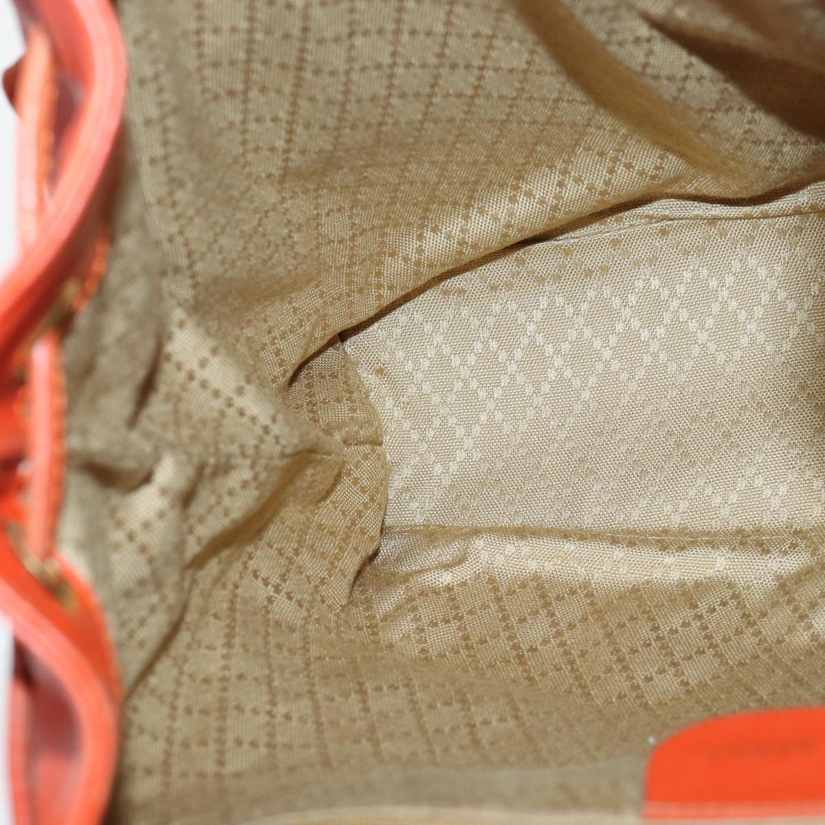 GUCCI Bamboo Backpack Leather Orange Gold 003 2058 0016 85617
