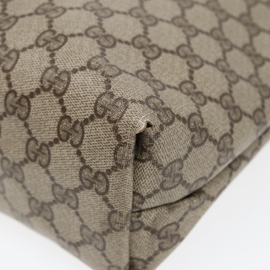 GUCCI GG Supreme Web Sherry Line Tote Bag PVC Beige Silver 39 02 003 85620