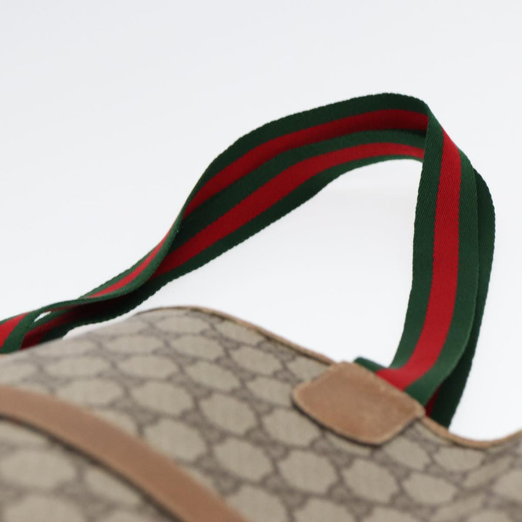 GUCCI GG Supreme Web Sherry Line Tote Bag PVC Beige Silver 39 02 003 85620