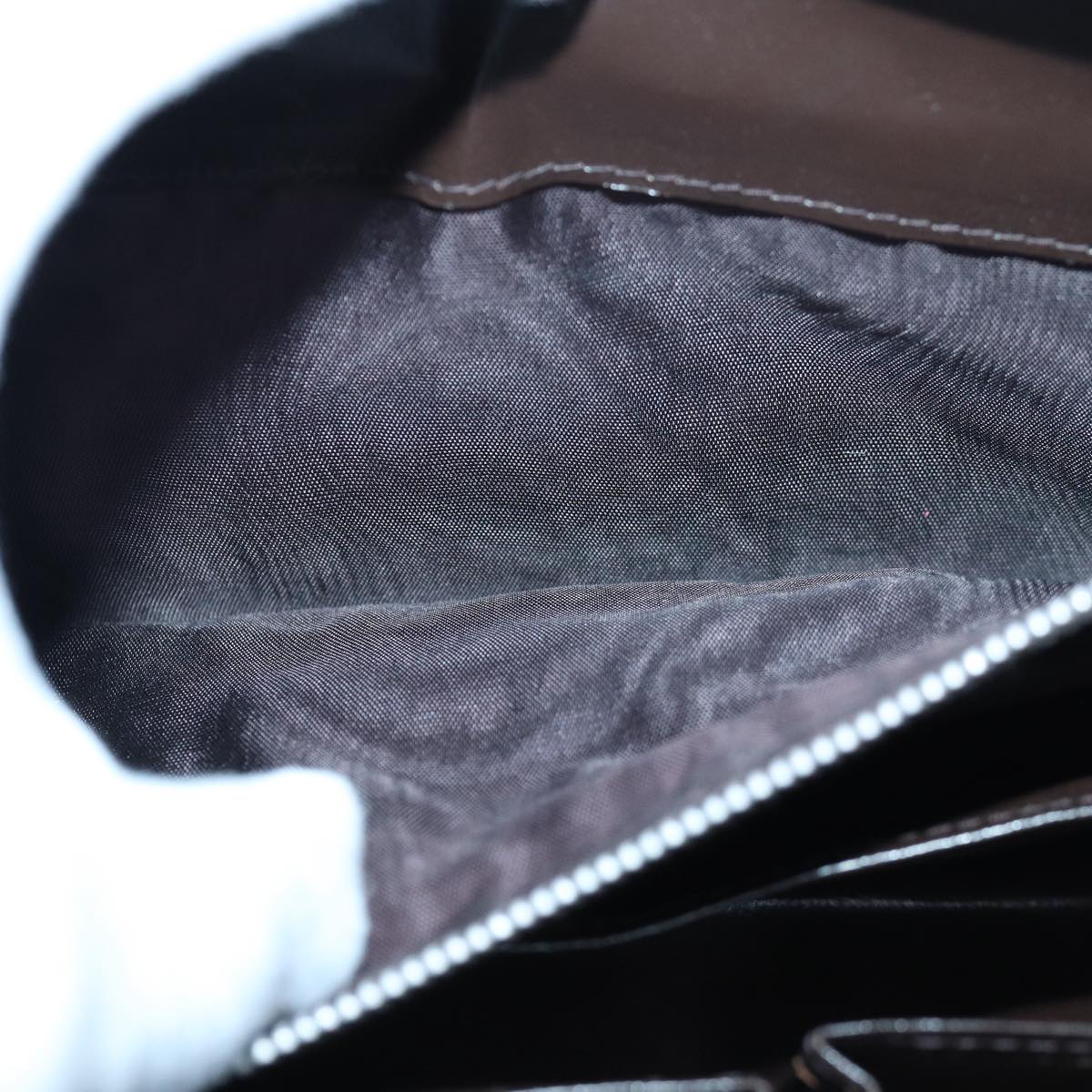 GUCCI Hand Bag Suede Brown Gold 85683