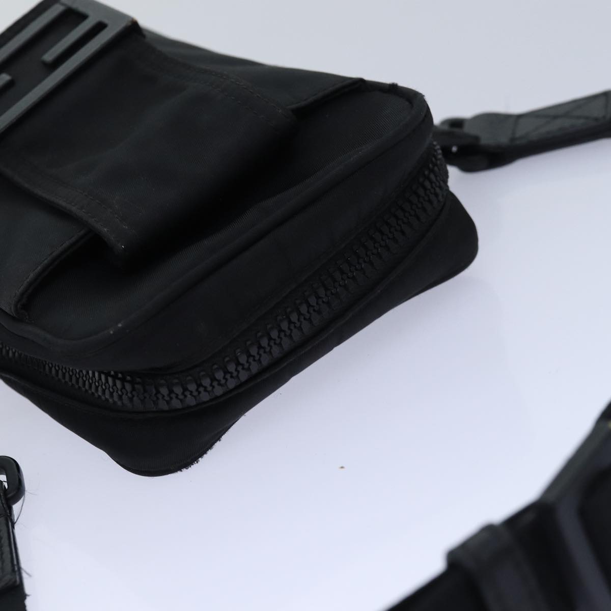 FENDI Shoulder Bag Nylon Black 85694