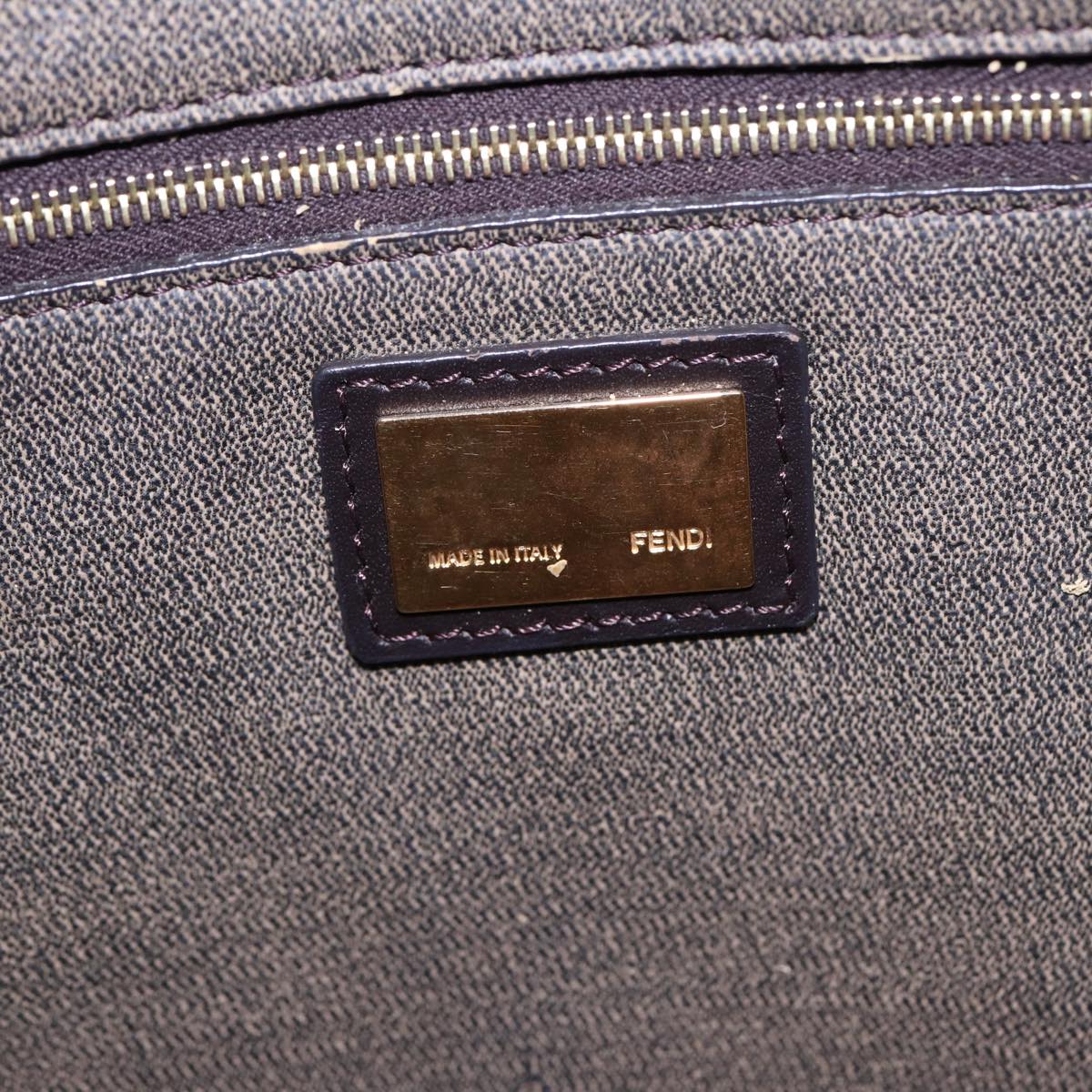 FENDI Zucca Canvas Tote Bag Brown Black gold 85703