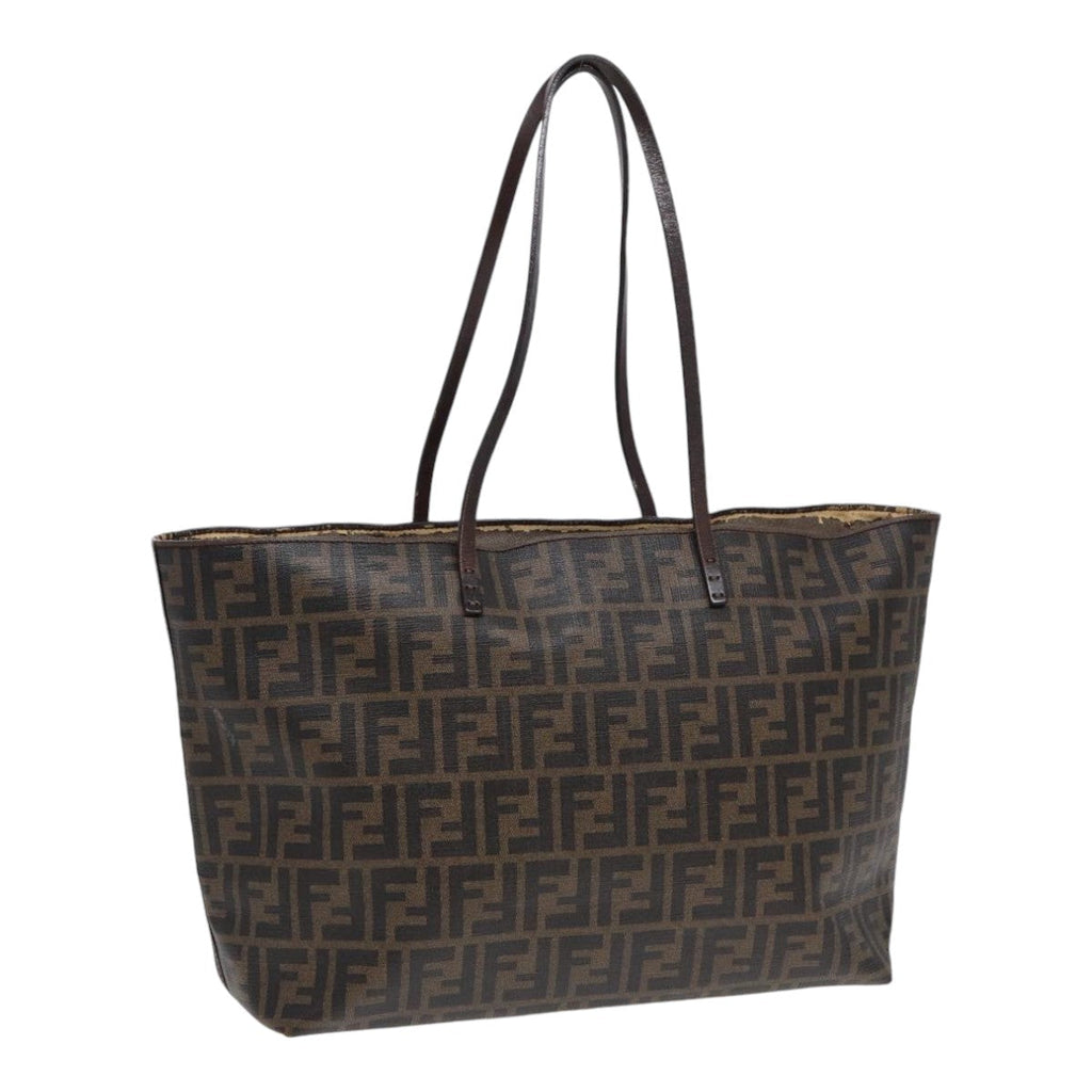 FENDI Zucca Canvas Tote Bag Brown Black gold 85703