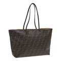 FENDI Zucca Canvas Tote Bag Brown Black gold 85703