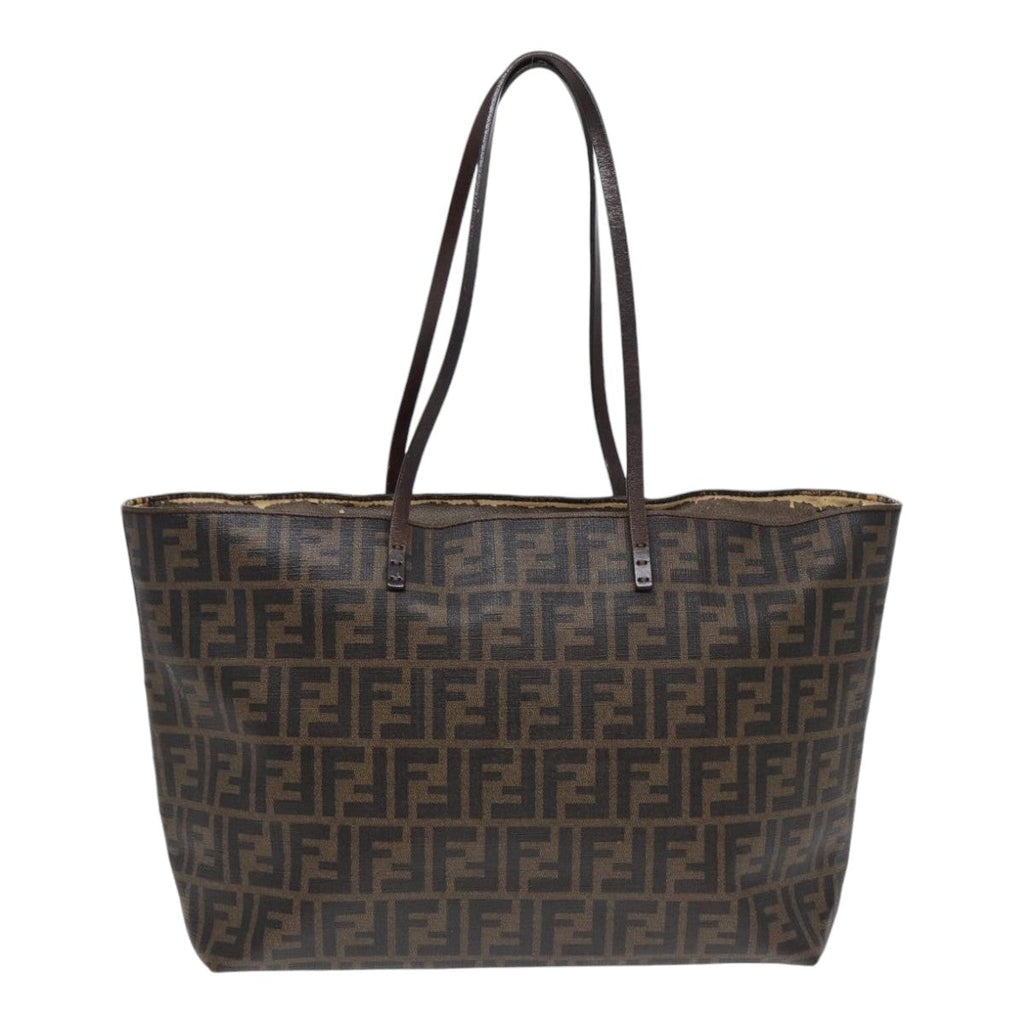 FENDI Zucca Canvas Tote Bag Brown Black gold 85703