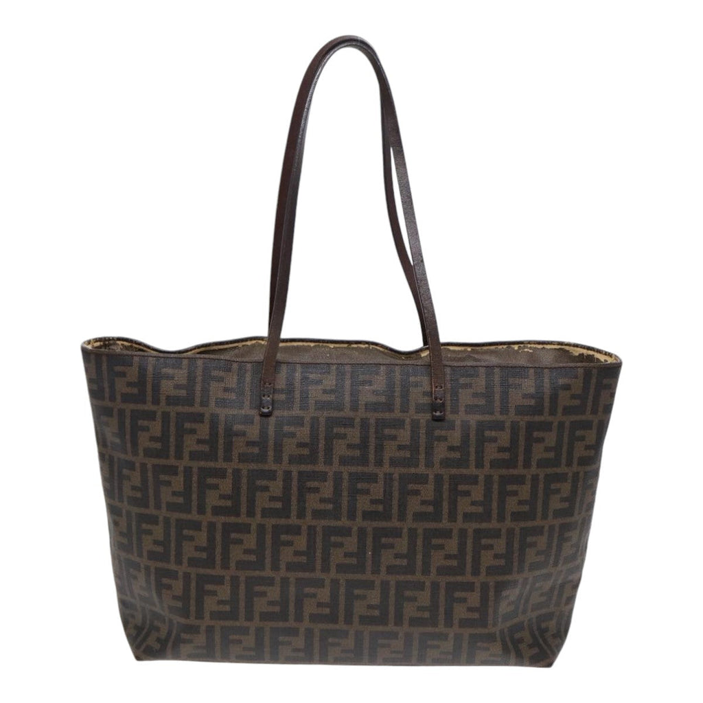FENDI Zucca Canvas Tote Bag Brown Black gold 85703