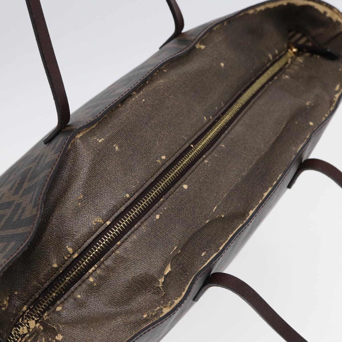 FENDI Zucca Canvas Tote Bag Brown Black gold 85703