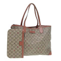 GUCCI GG Supreme Tote Bag Beige Pink Silver 309498 85716