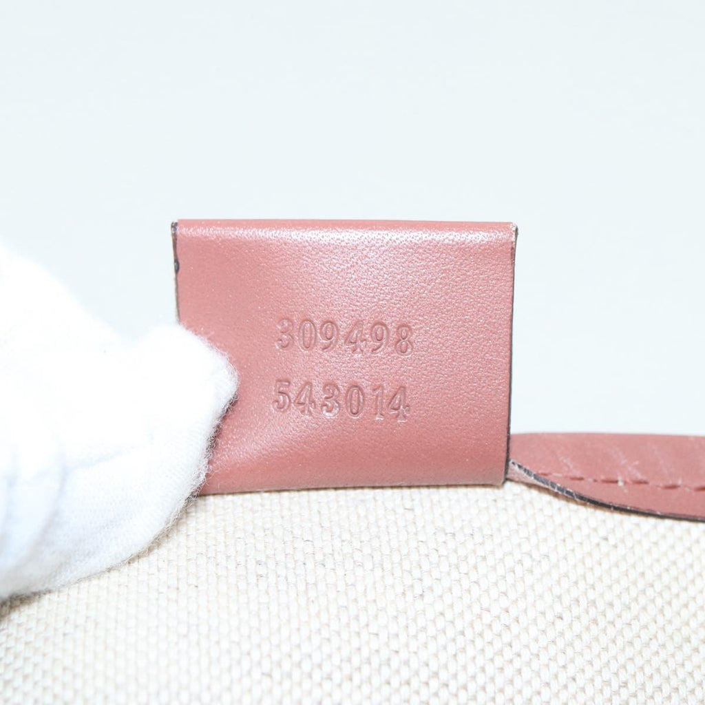 GUCCI GG Supreme Tote Bag Beige Pink Silver 309498 85716