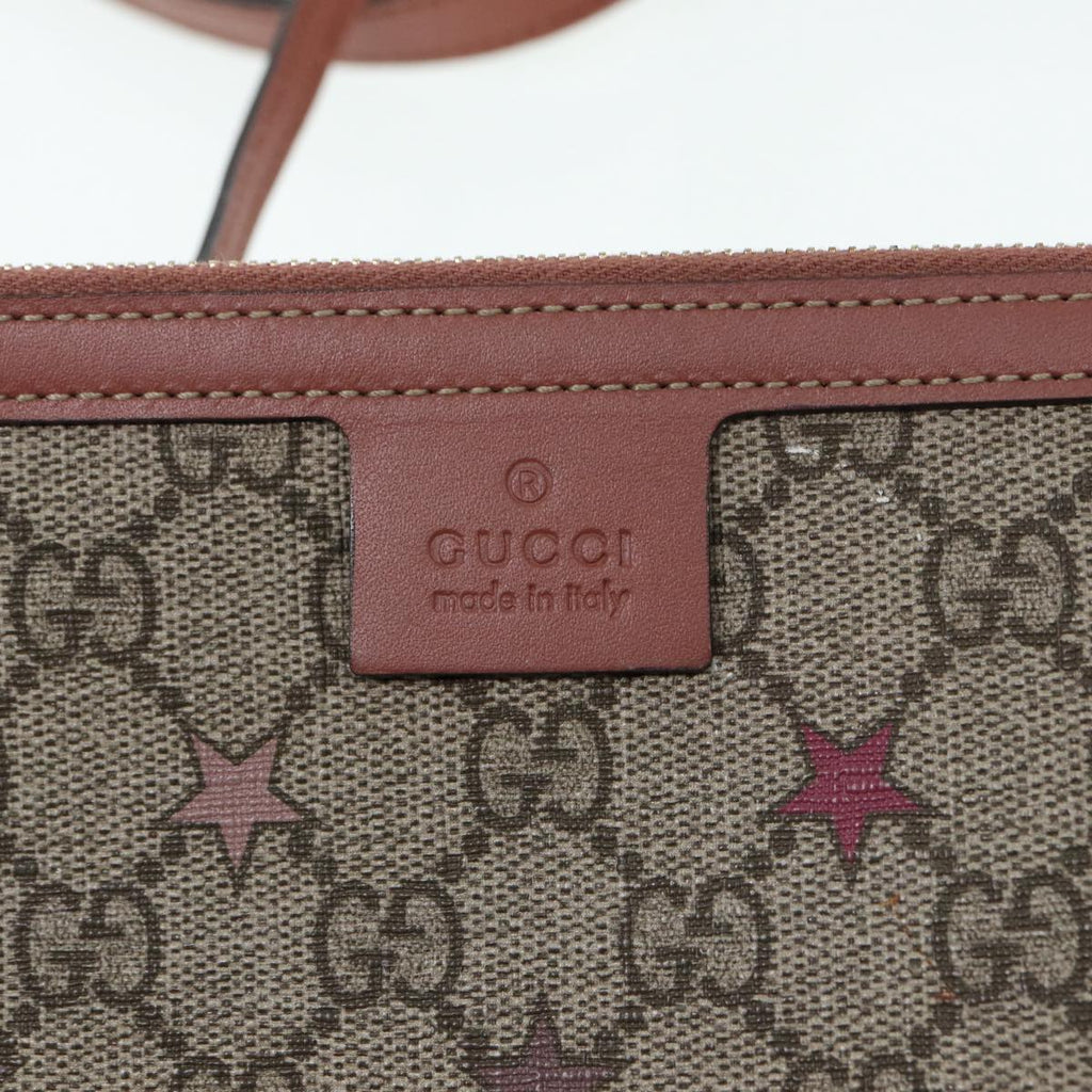 GUCCI GG Supreme Tote Bag Beige Pink Silver 309498 85716