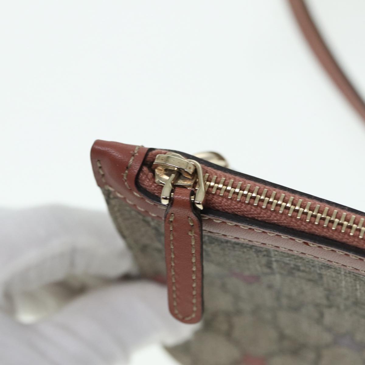 GUCCI GG Supreme Tote Bag Beige Pink Silver 309498 85716