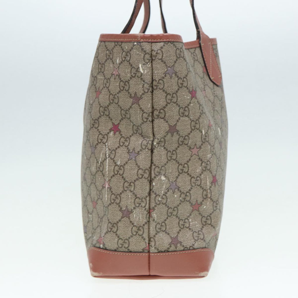GUCCI GG Supreme Tote Bag Beige Pink Silver 309498 85716