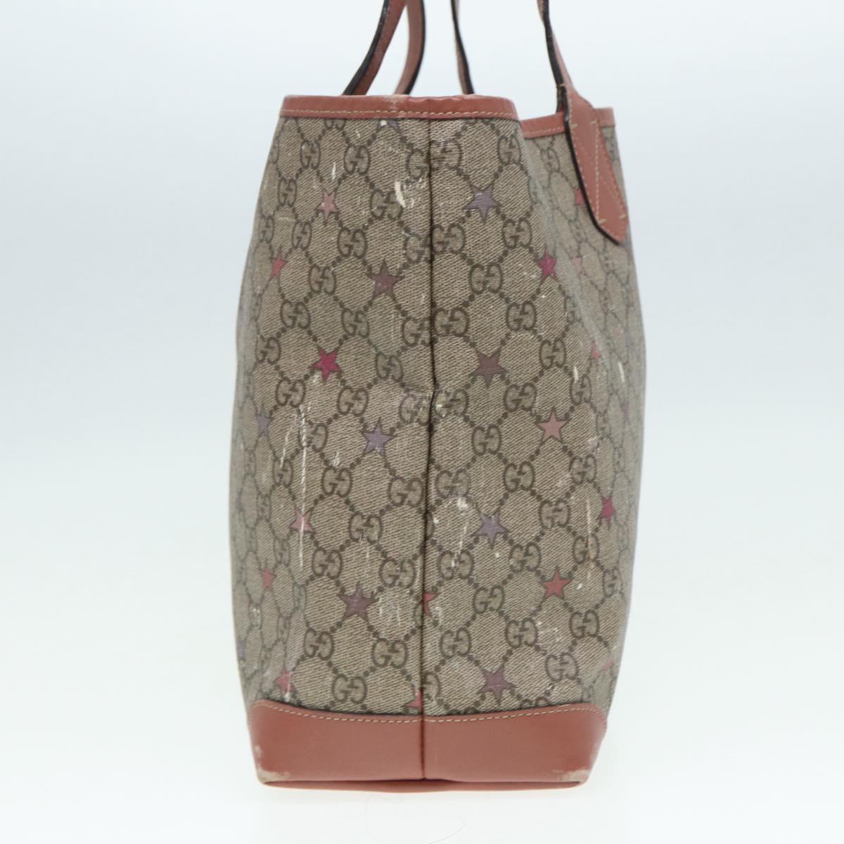 GUCCI GG Supreme Tote Bag Beige Pink Silver 309498 85716
