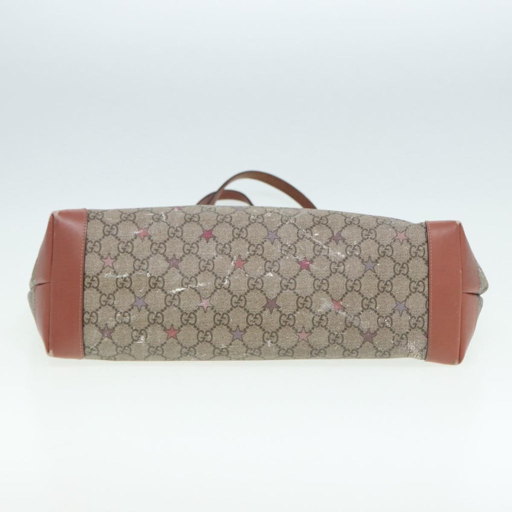 GUCCI GG Supreme Tote Bag Beige Pink Silver 309498 85716