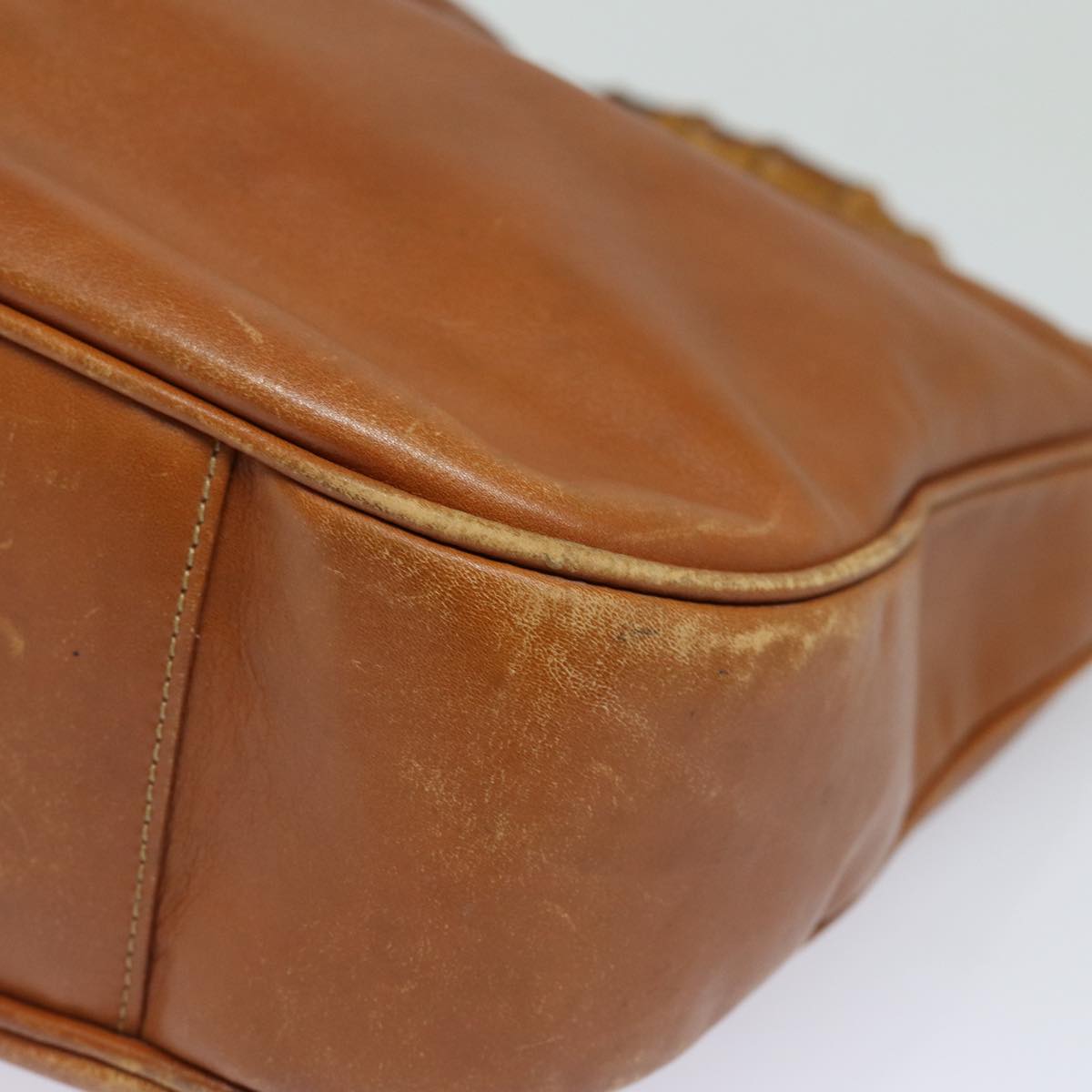 GUCCI Bamboo Hand Bag Leather 2way Brown Gold 001 1781 1577 85717