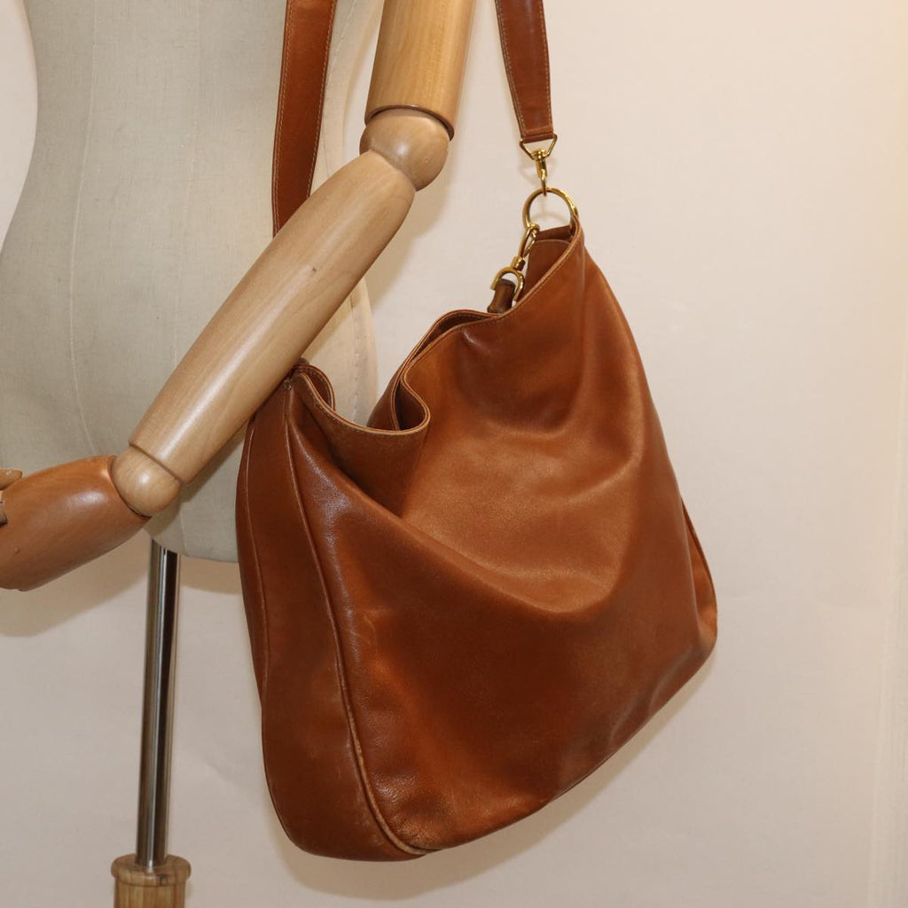 GUCCI Bamboo Hand Bag Leather 2way Brown Gold 001 1781 1577 85717