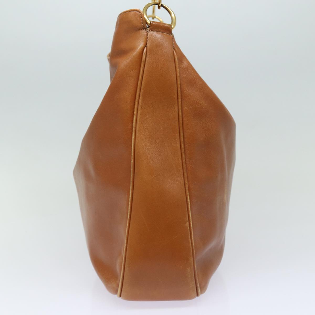 GUCCI Bamboo Hand Bag Leather 2way Brown Gold 001 1781 1577 85717