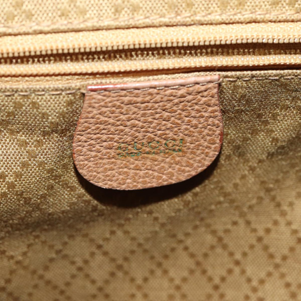 GUCCI Bamboo Shoulder Bag Suede Brown Gold 003 2058 0016 85718