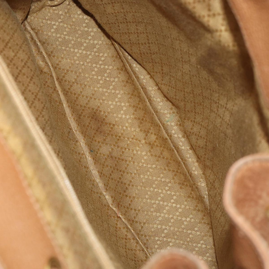 GUCCI Bamboo Shoulder Bag Suede Brown Gold 003 2058 0016 85718