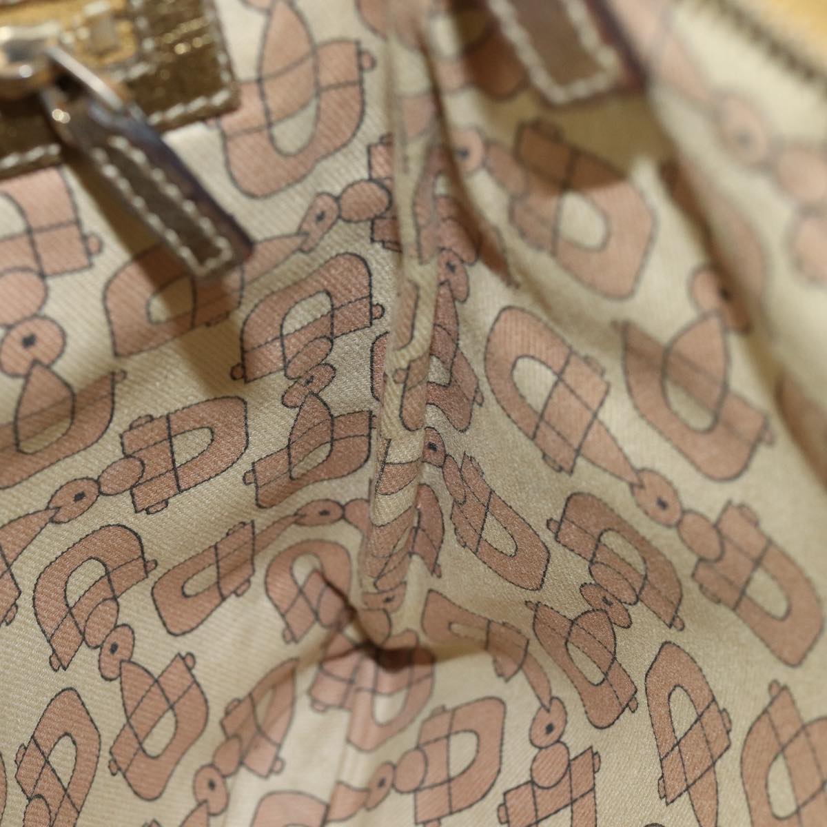 GUCCI GG Canvas Sherry Line Shoulder Bag Beige Gold pink 144388 85719