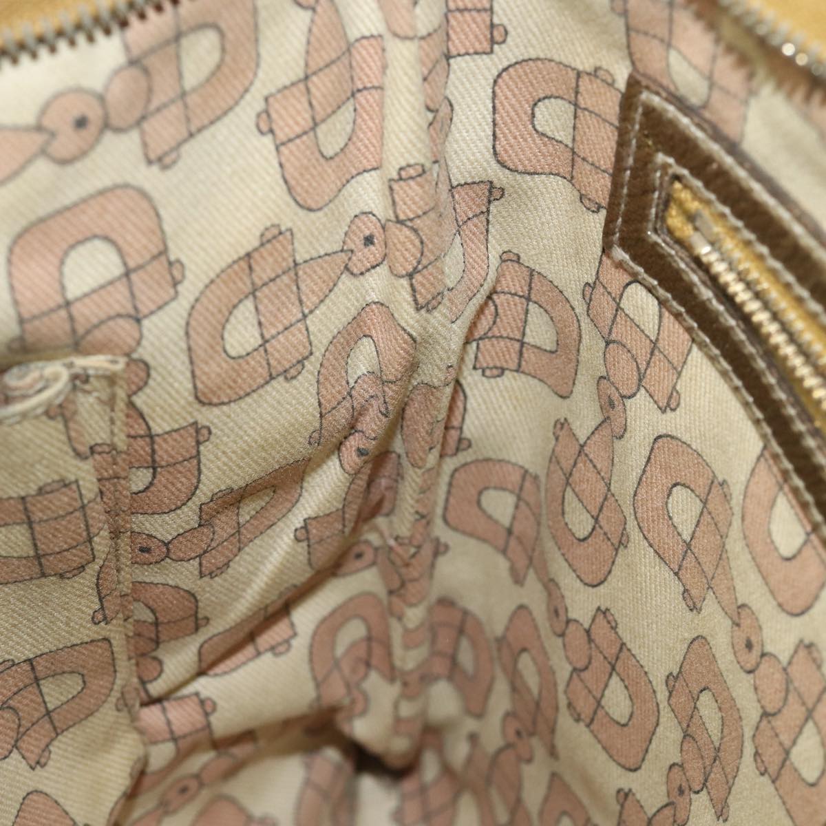 GUCCI GG Canvas Sherry Line Shoulder Bag Beige Gold pink 144388 85719