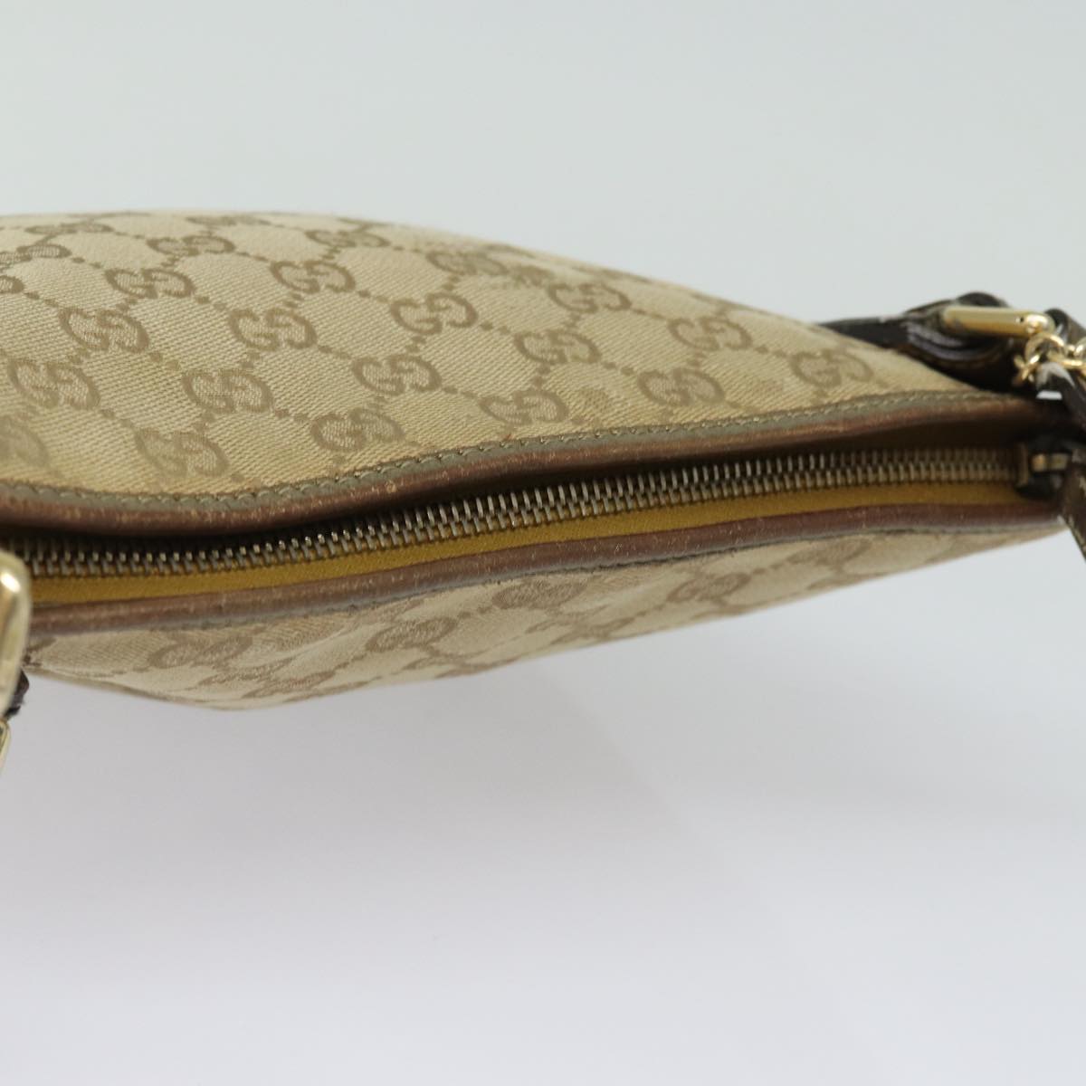 GUCCI GG Canvas Sherry Line Shoulder Bag Beige Gold pink 144388 85719