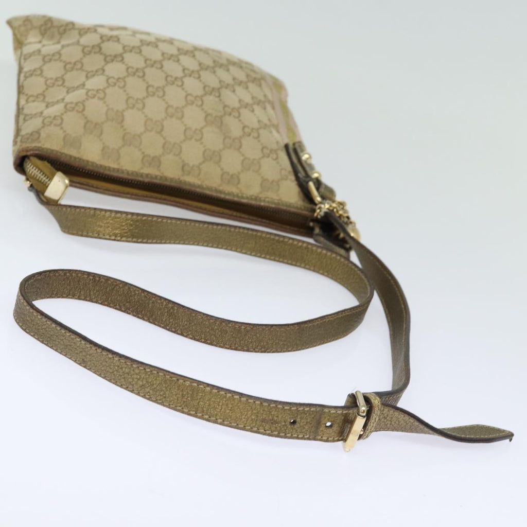 GUCCI GG Canvas Sherry Line Shoulder Bag Beige Gold pink 144388 85719