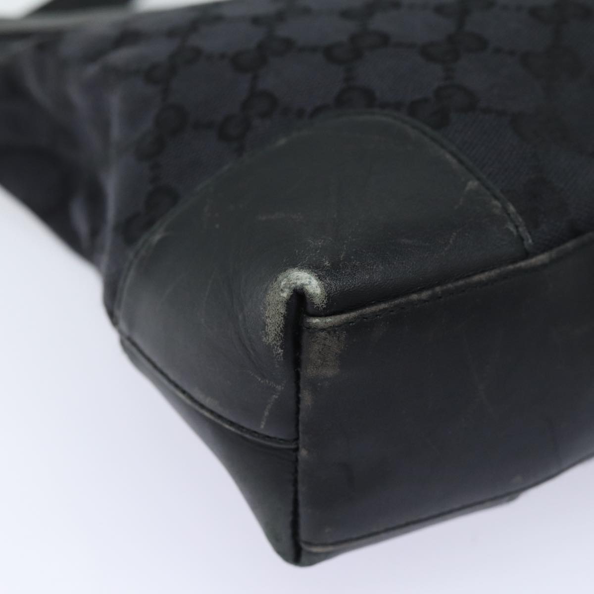 GUCCI GG Canvas Shoulder Bag Black Gold 001 4231 85720