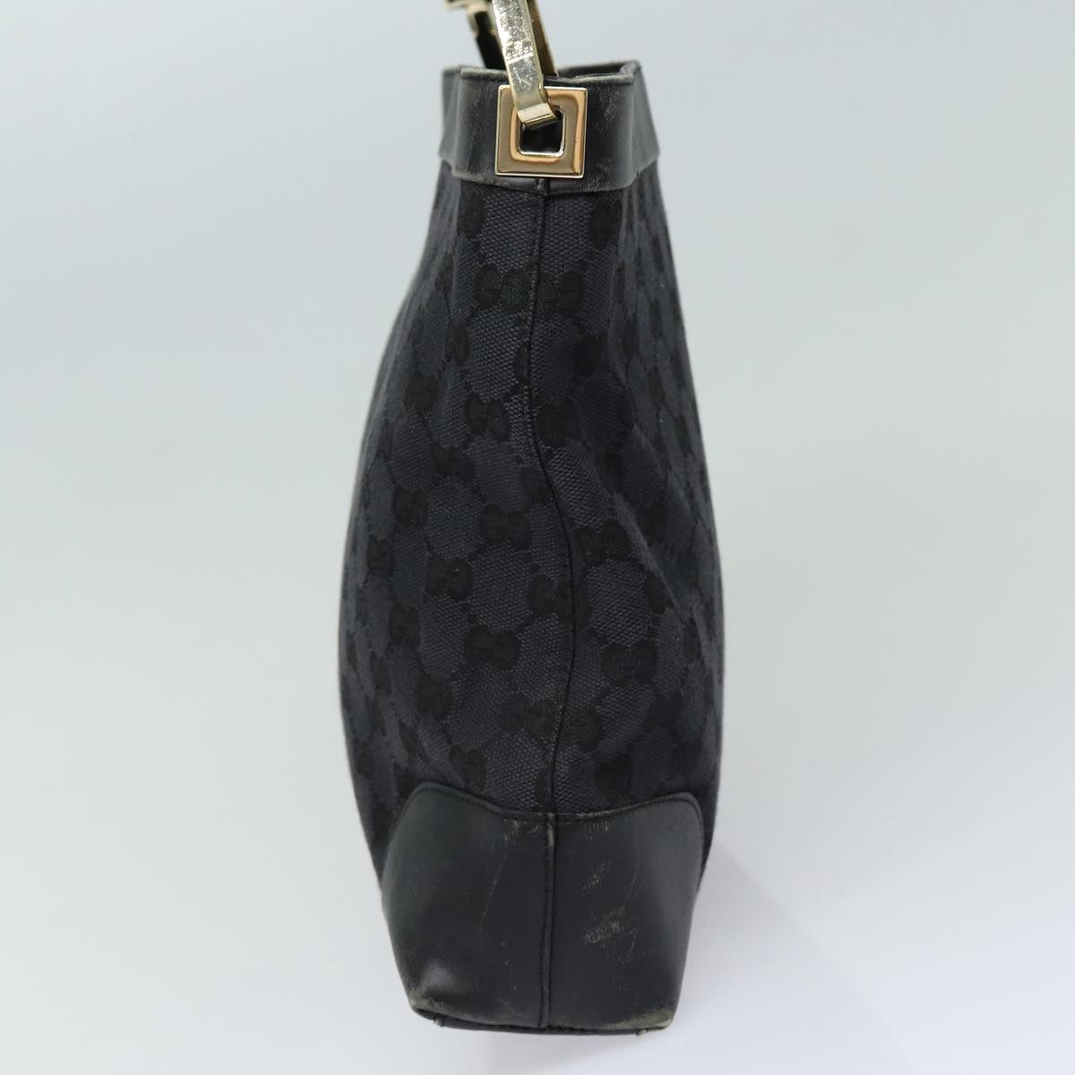 GUCCI GG Canvas Shoulder Bag Black Gold 001 4231 85720