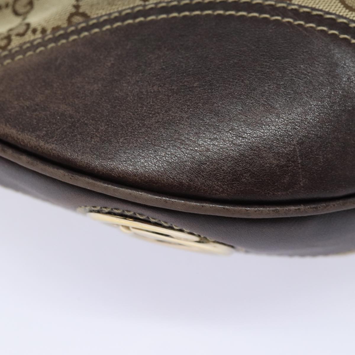 GUCCI GG Canvas Shoulder Bag Beige Gold 169998 85721