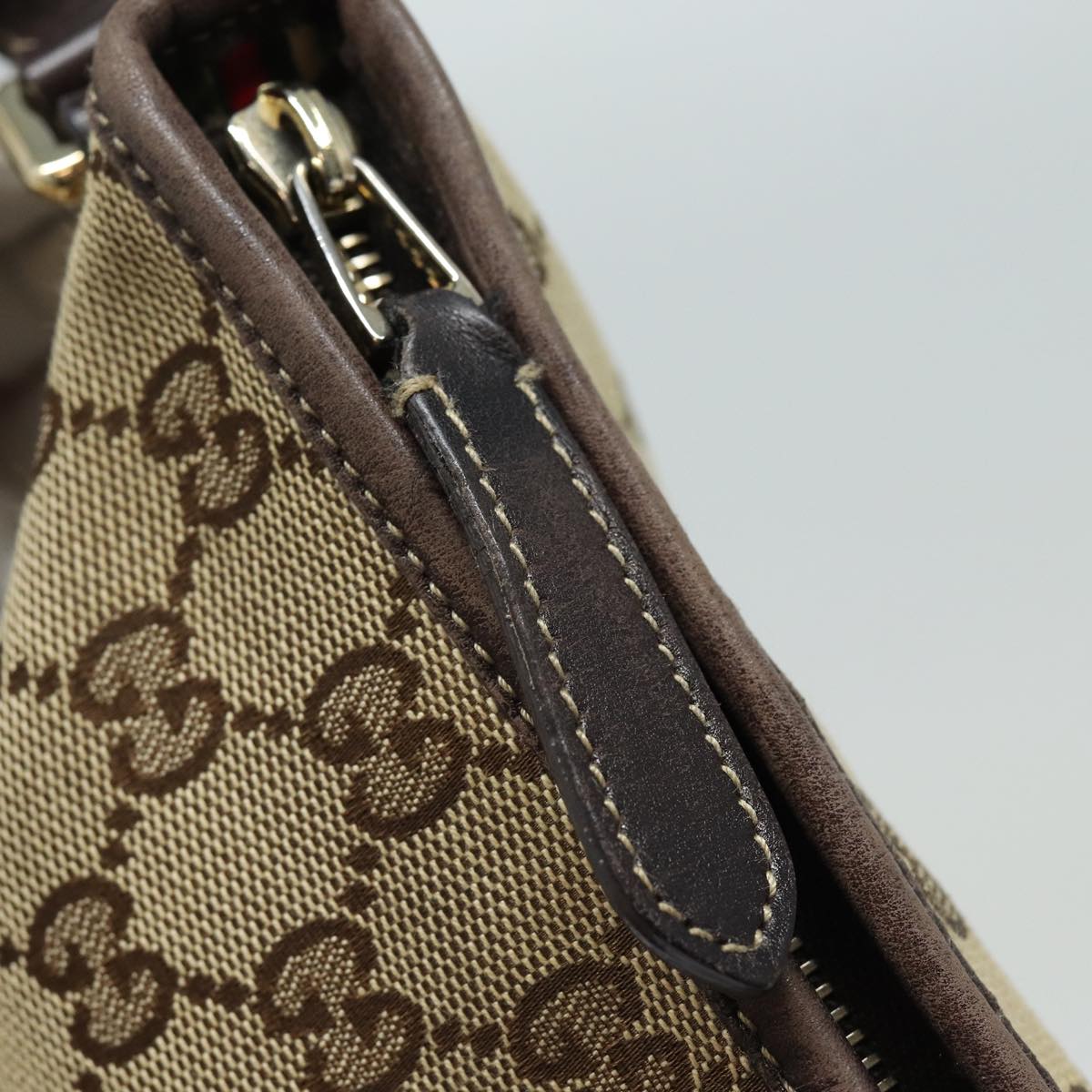 GUCCI GG Canvas Shoulder Bag Beige Gold 169998 85721