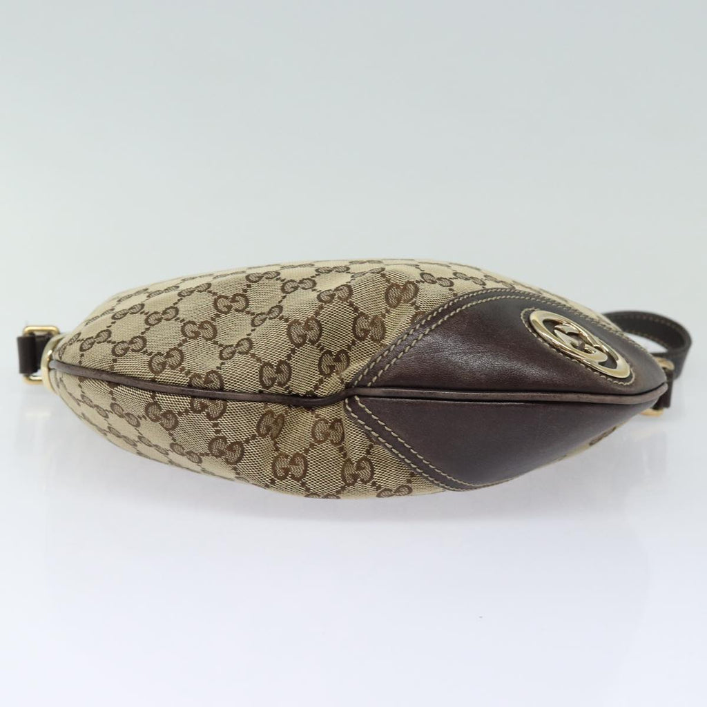 GUCCI GG Canvas Shoulder Bag Beige Gold 169998 85721