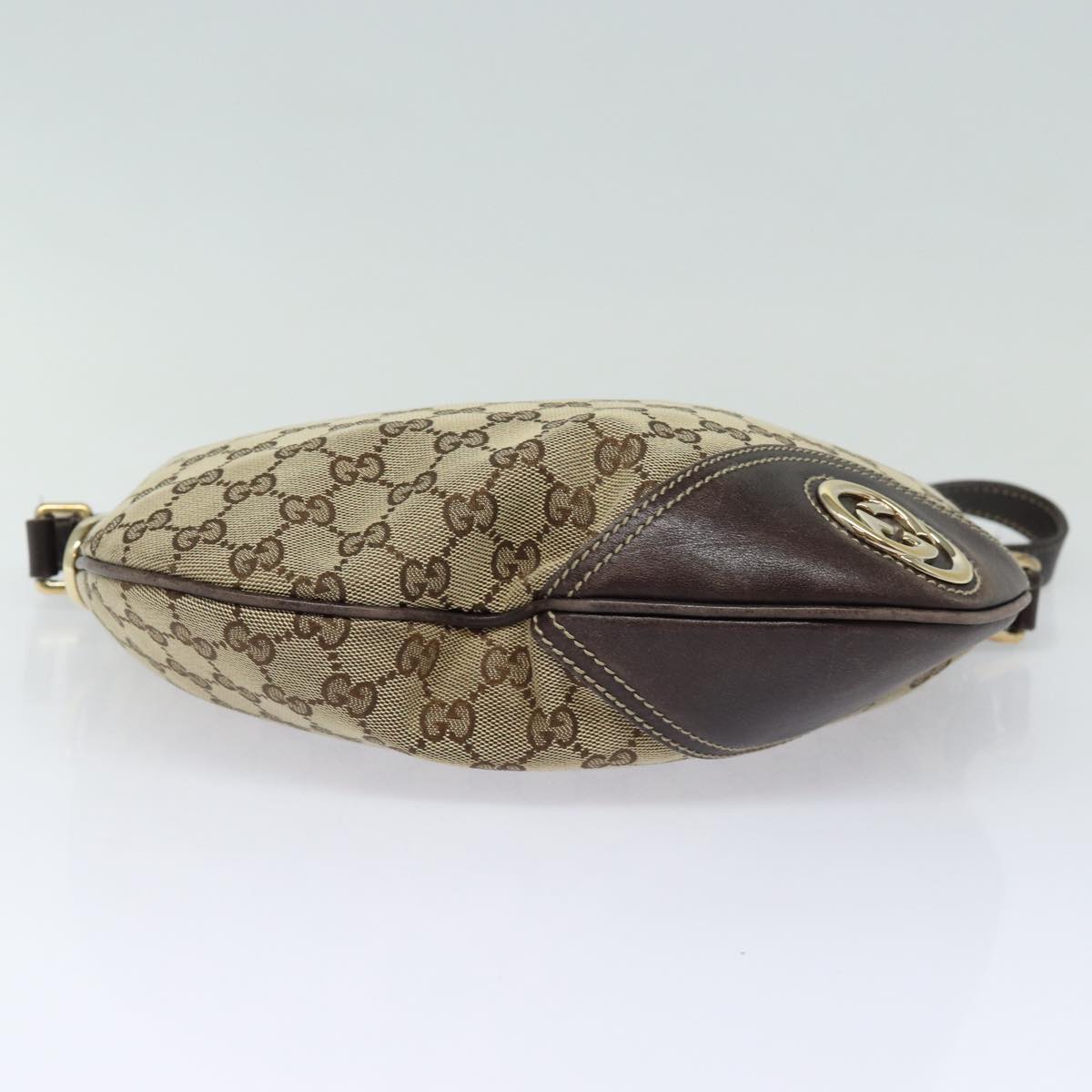 GUCCI GG Canvas Shoulder Bag Beige Gold 169998 85721