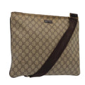 GUCCI GG Supreme Shoulder Bag PVC Leather Beige Silver 201446 85724