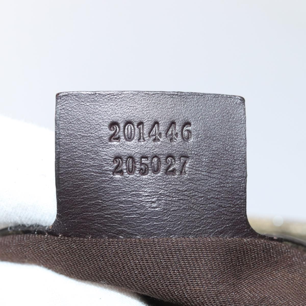 GUCCI GG Supreme Shoulder Bag PVC Leather Beige Silver 201446 85724