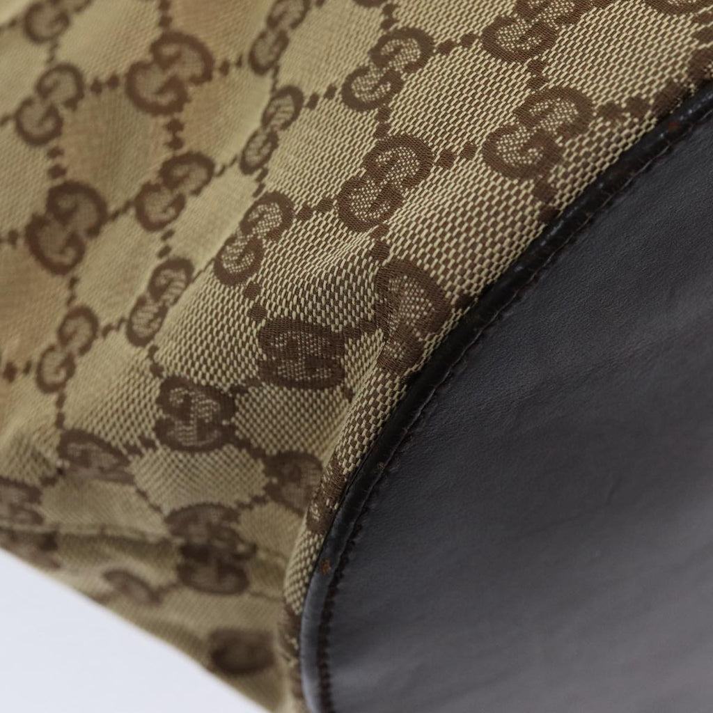 GUCCI GG Canvas Shoulder Bag Beige Brown Silver 106240 85726