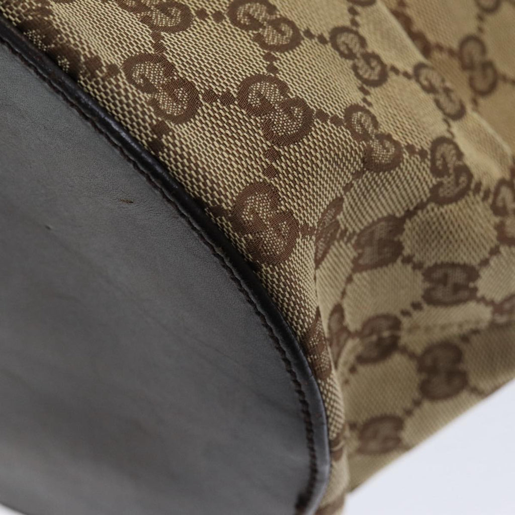 GUCCI GG Canvas Shoulder Bag Beige Brown Silver 106240 85726